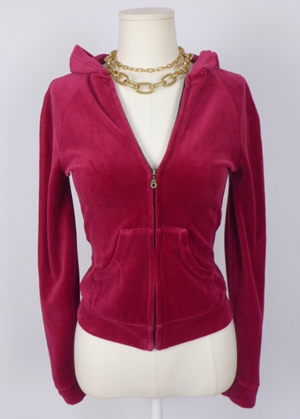 (us)90s velvet zip up hoodie
