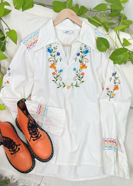 (us)mexican embroidered blouse