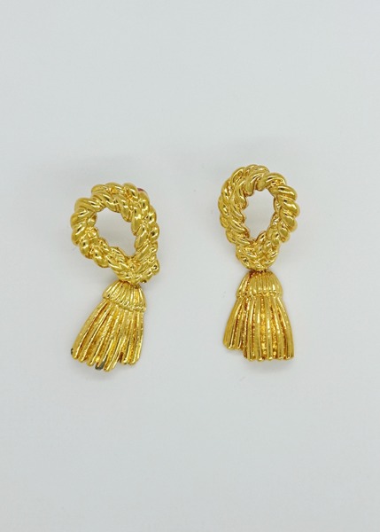 (us)gold tone tassel earrings