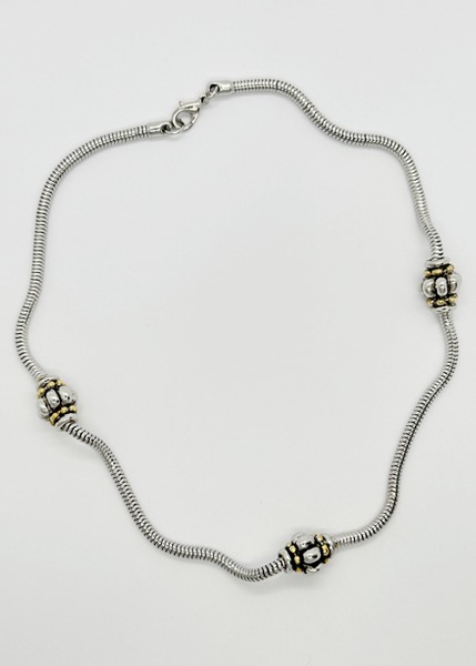 (us)silver tone snake chain necklace
