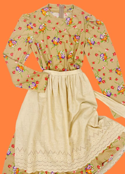 (us)60~70s floral jersey dress